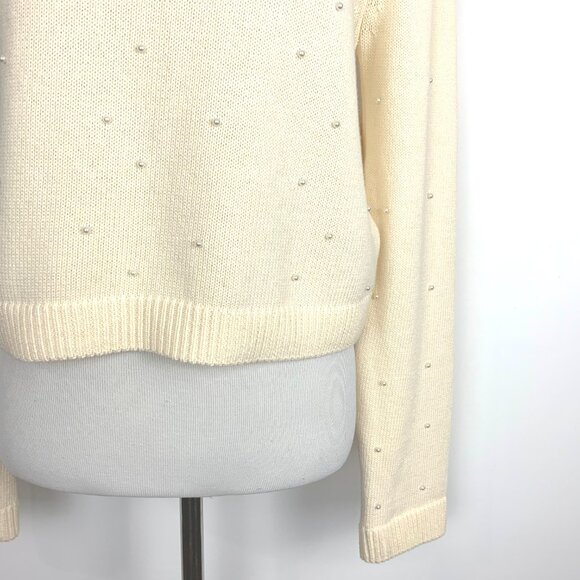 New Zara Knit Sweater with Jewel Beads and Pearls Size Medium - Picture 8 of 16
